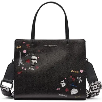 Karl Lagerfeld Maybelle Satchel in Black Multi at Nordstrom