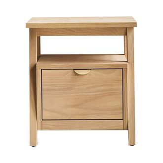 Tikamoon Mesita de noche de roble macizo