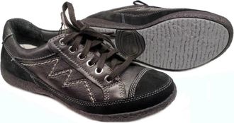 Mephisto Zwarte leren veterschoenen voor dames - Dames - Veterschoenen - Zwart - 38 1/2 EU - Leer - Schoenen