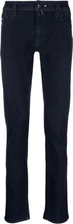 Sartoria Tramarossa Blauwe Straight Stretch Jeans - Heren - Slim Fit Jeans - Blauw - W33 - Katoen - Jeans