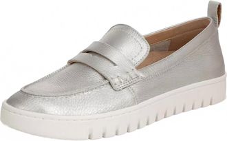 Vionic Womens Uptown Slip-On Loafer Moc Casual Shoes In Silver