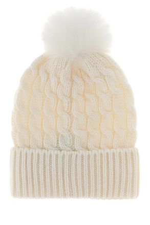 Moncler HAT Cable-Knit Wool Beanie - White