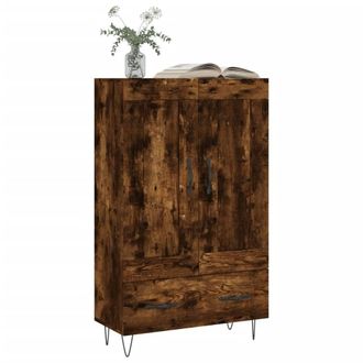 Berkfield Home Highboard Smoked Oak 69.5x31x115 cm Engineered Wood in Brown