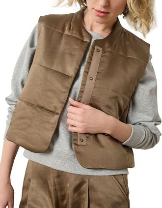 Lilla P Satin Quilted Vest