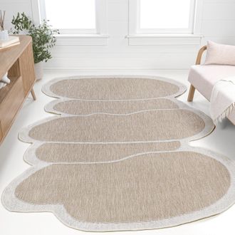 Jonathan Y Designs Jasper Modern Rustic Abstract Indoor/Outdoor Shaped Area Rug