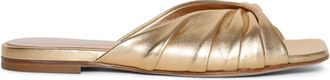 Gianvito Rossi draped metallic flat mules - women - Leather - 37.5 - Gold