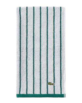 Lacoste Centre Mark Cotton Jacquard Stripe Hand Towel