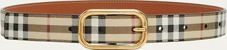 Burberry Check Mixed-Media Belt