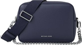 Michael Kors Bryant Medium Pebbled Leather Camera Crossbody Bag - Dames - Schoudertassen - Blauw - ONE Size - Katoen - Tassen
