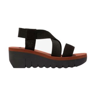 FLY London YABI922FLY Leather Womens Slingbacks Sandals - Black Black Brick - Size:UK 7