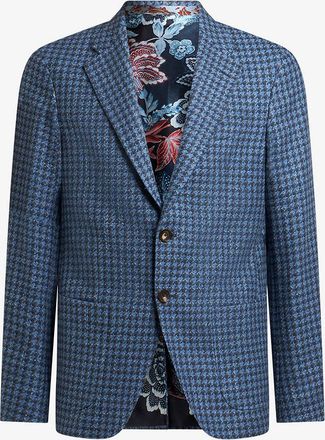 Etro Wollmix-Blazer mit buntem Hahnentritt Roma Fit