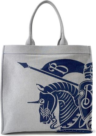 Burberry Gray Canvas Pouch Tote Bag (Pre-Owned)