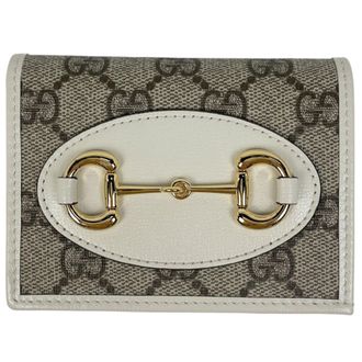 Gucci Beige White Coated Canvas Leather Wallet (Bi-Fold) (Pre-Owned)