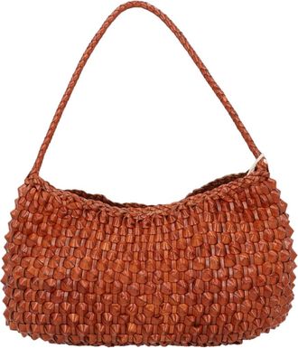 Dragon Diffusion Buff Woven Artisanal Leather Shoulder Bag