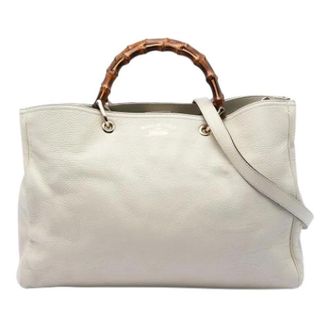 Gucci Pre-owned Tote Bags, female, Beige, Size: ONE SIZE Pre-owned Bamboo Satchel