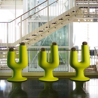 Plust Macetero Macetero 2 Agarraderas Dise&ntilde;o Moderno H126cm Cactus - Verde Oscuro