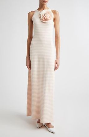 Lela Rose Rose Detail Sleeveless Sweater Dress in Blush Multi at Nordstrom, Size X-Small