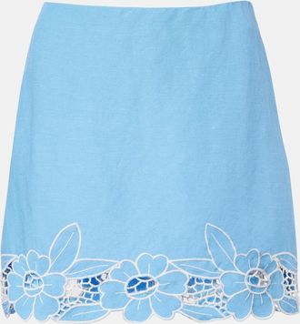 Rixo Nancye cutout linen-blend miniskirt