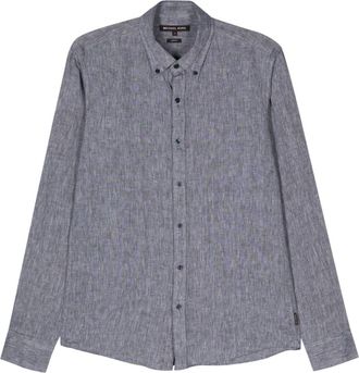 Michael Kors slub-texture linen shirt - men - Linen/Flax - S - Grey