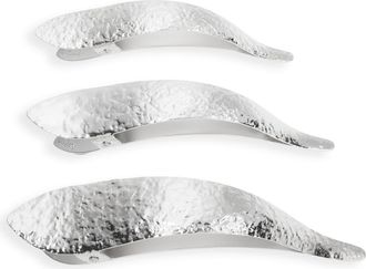 Ficcare Maximas Leaf Hammered Hair Clip in Silver Leaf at Nordstrom, Size Medium