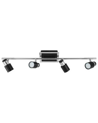 Eglo Eglo Davida 4 Light Fixed Track Light With Black Finish & Black With Chrome Adjustable Lamp Heads