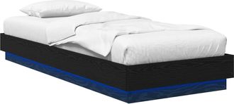 vidaXL Estructura De Cama Con Led Roble Negro 80 X 200 Cm Vidaxl