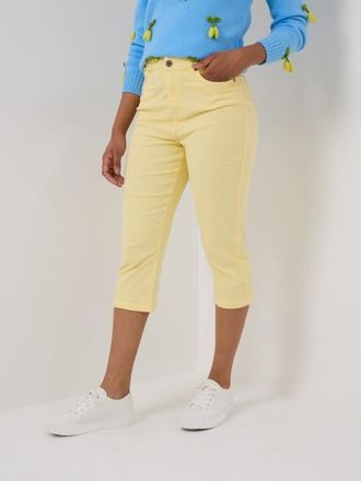 Joe Browns Stretch Denim Capri Pant in Bright Lemon at Nordstrom, Size 30