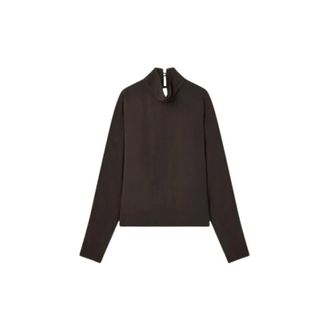 Joseph Overhemden, Dames, Bruin, M, Satijn, Buick Crepe Blouse