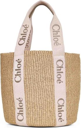 Chlo&eacute; Tassen, Dames, Beige, ONE Size, Leer, Grote Mand