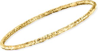 Ross-Simons Italian 22kt Gold Over Sterling Hammered Bangle Bracelet