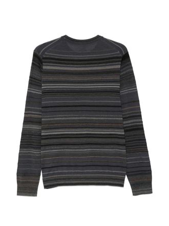 Paul Smith Horizontal Stripe Crew Neck Sweater - Grey