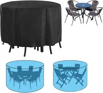 OEM Funda Protectora Muebles Patio, Funda Redonda Impermeable Mesa Patio, Resistente Mesa Exterior, Redonda Impermeable Mesa Patio, 227 X 100 Cm