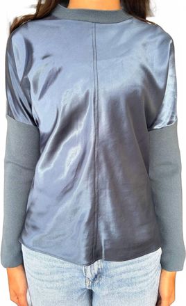 Current Air Womens Long Sleeve Knit Top In Midnight Blue