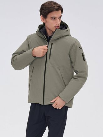 Bosideng Mens GORE-TEX Goose Down Parka - Green/Grey - Size Small