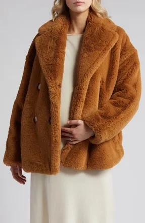 Emilia George Maia Faux Fur Coat in Brown at Nordstrom, Size X-Small