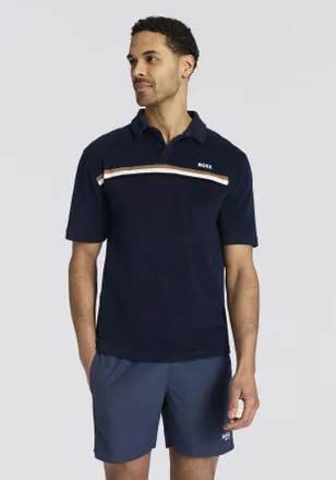 HUGO BOSS Poloshirt BOSS Iconic, Herren, Gr. XXL, navy 413, Frottee, Obermaterial: 80% Baumwolle, 20% Polyester, unifarben, normal normal, Shirts Poloshirt, aus