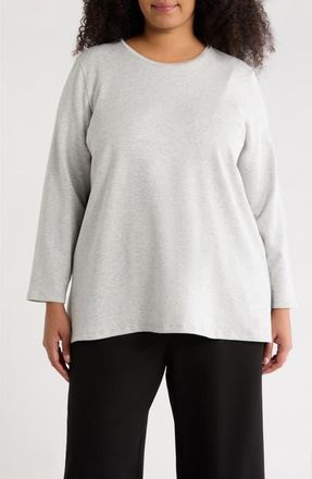 Eileen Fisher Long Sleeve Tunic Top in Dark Pearl at Nordstrom, Size 3 X