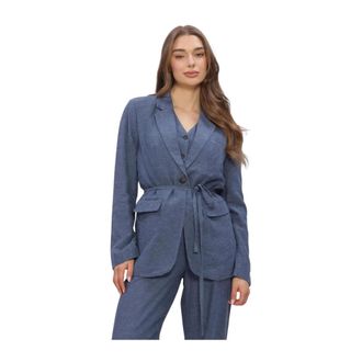 Moss Copenhagen Dames, Jassen, Blauw, Maat: S Linnen