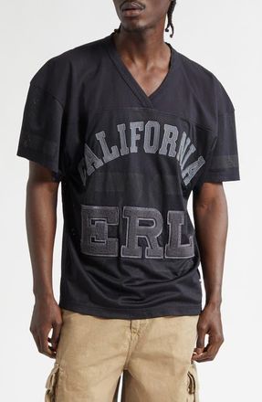ERL Gender Inclusive Mesh Football T-Shirt in Black at Nordstrom, Size X-Large