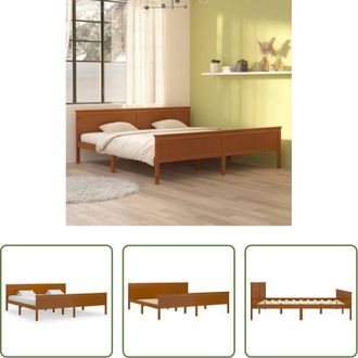 vidaXL Letto matrimoniale - Giroletto senza Materasso Ambra in Legno di Pino 200x200 cm
