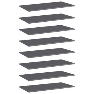 vidaXL Estante Estanter&iacute;a 8 Uds Contrachapada Gris Brillo 80x40x1,5 Cm Vidaxl