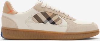 Burberry Leather, Suede and Check Terrace Sneakers