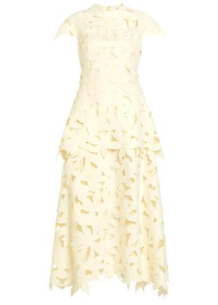 SIMKHAI Neve Floral-cutwork Woven Midi Dress - Ivory - 2 (UK6 / XS)