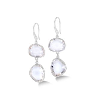 Dower & Hall Rock Crystal Pebble Drop Earrings