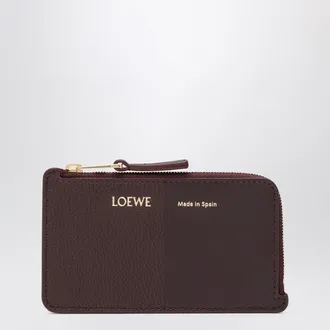 Loewe Card Holder With Coin Pocket In Dark Burgundy