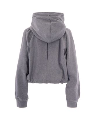 Sportmax Womens Hooded Sweatshirt Medium Grey Cotton Sweatshirts Sweater