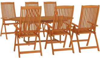 vidaXL 7 Piece Garden Dining Set Solid Wood Eucalyptus Vidaxl
