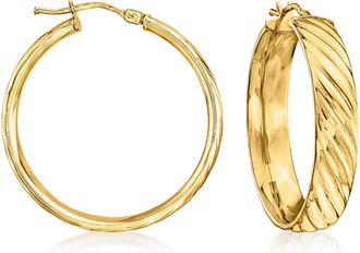 Ross-Simons Italian 18kt Yellow Gold Hoop Earrings