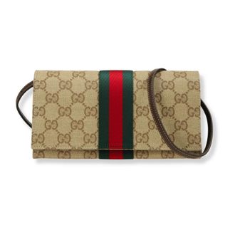 Gucci Bolso peque&ntilde;o con correa y banda Web - Bags - Mujer - Beige - ONE SIZE