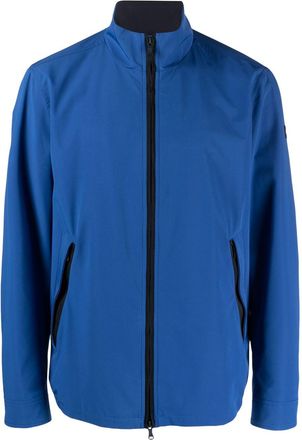 Paul & Shark logo-patch zip-up jacket - men - Polyester/Elastane/Polyester - L - Blue